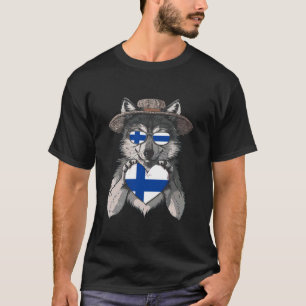 Finland Flag Wolf Heart Finnish Pride Finn Finnish T-Shirt