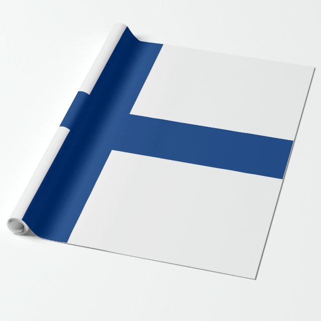 Finland flag wrapping paper (Unrolled)
