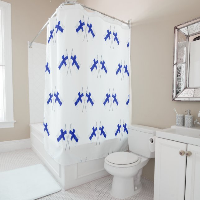 Finland Flags  Shower Curtain (In Situ)