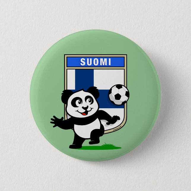 Finland Football Panda 6 Cm Round Badge (Front)