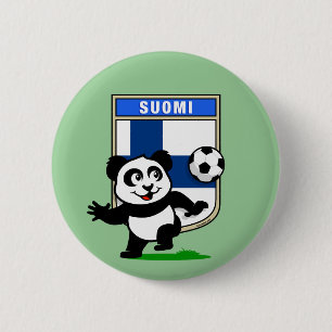 Finland Football Panda 6 Cm Round Badge