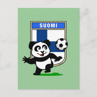 Finland Football Panda Postcard