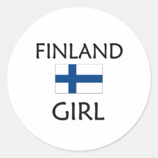 FINLAND GIRL CLASSIC ROUND STICKER