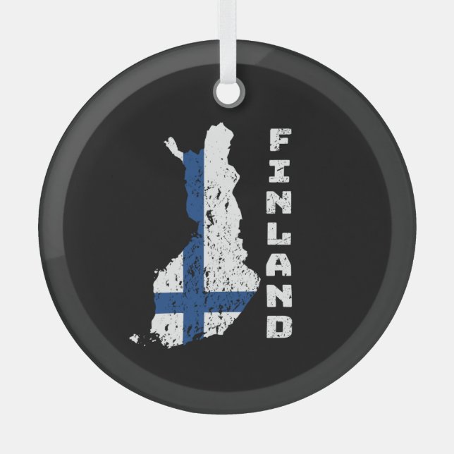 Finland Glass Tree Decoration (Front)
