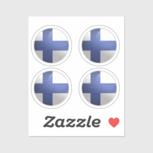 Finland Glossy Circle Flag
