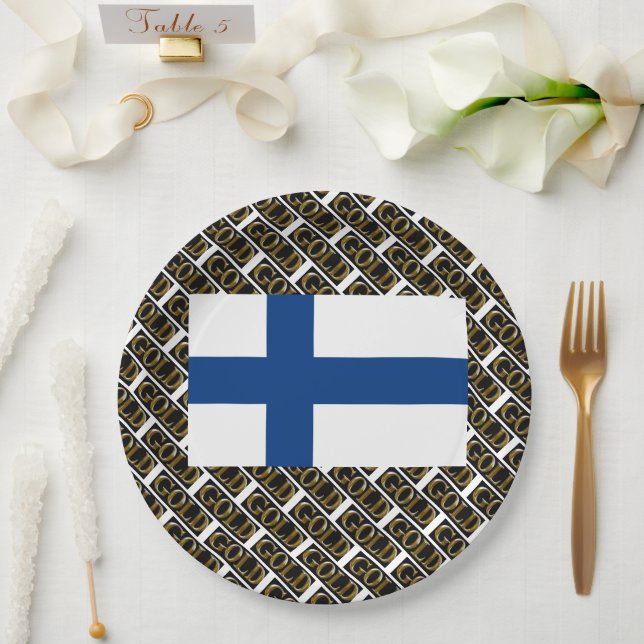 FINLAND GOLD  PAPER PLATE (Wedding)