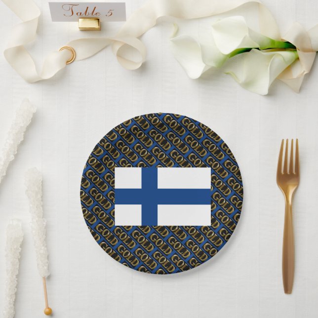 FINLAND GOLD  PAPER PLATE (Wedding)