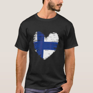 Finland Heart Finnish Flag Finnish Pride T-Shirt