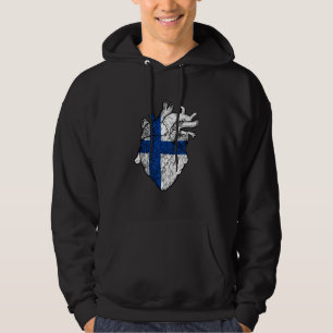 Finland Heart Finnish Roots Patriotic Finnish Prid Hoodie