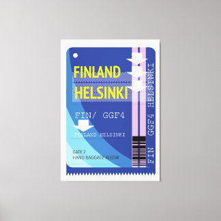 Finland Helsinki travel ticket Canvas Print