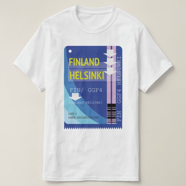 Finland Helsinki travel ticket T-Shirt (Design Front)