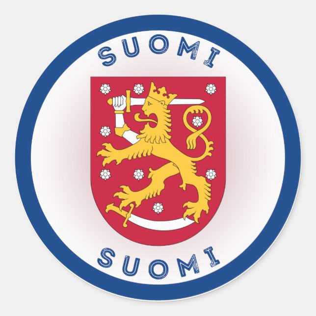 Finland Heritage Emblem Classic Round Sticker (Front)