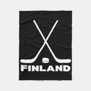 Finland Hockey Fan Fleece Blanket