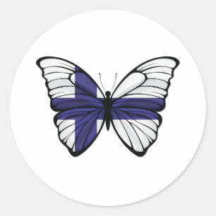 Finland Hypolimnas Butterfly Classic Round Sticker