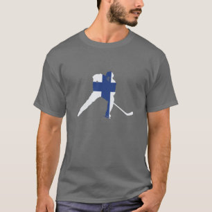 Finland Ice Hockey Fin Player Finnish Team Stick P T-Shirt