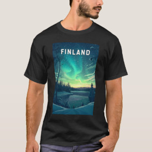 Finland Illustration Travel Art Vintage T-Shirt