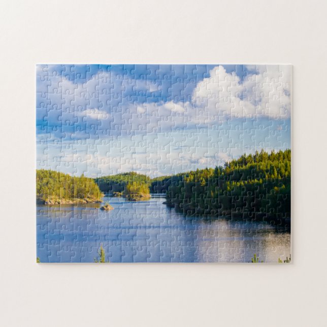 Finland lake at summer jigsaw puzzle (Horizontal)