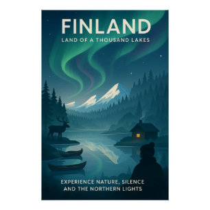 FINLAND — Land of a Thousand Lakes” Poster