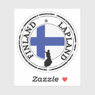 Finland Lapland Seal Sticker Round Flag 