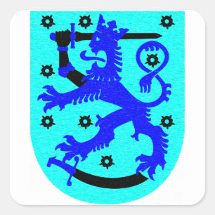 Finland lion & sword coat of arms square sticker