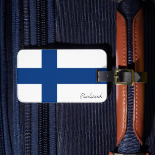 Finland Luggage Tags, patriotic Finnish Flag Tag