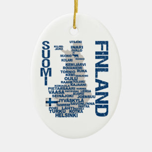 FINLAND MAP ornament - customizable