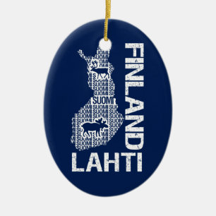 FINLAND MAP ornament - Lahti - customizable