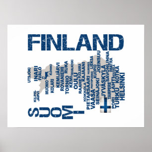 FINLAND MAP poster