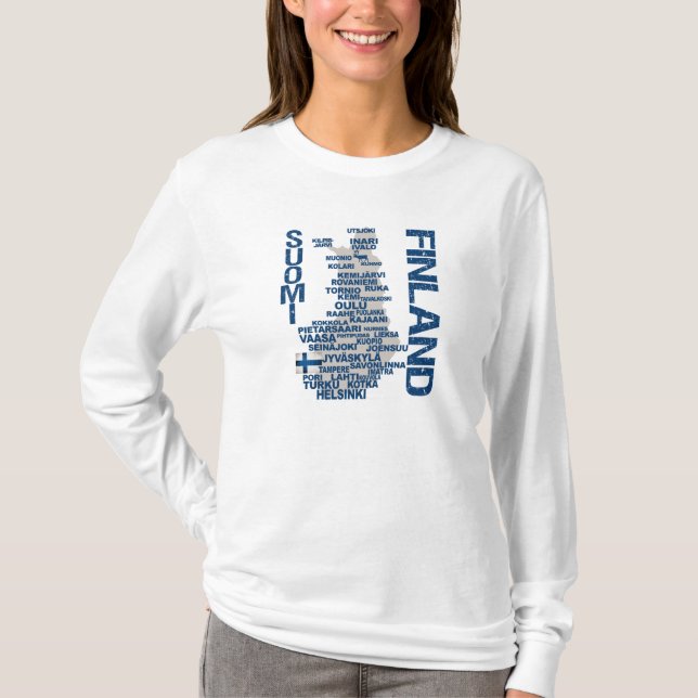FINLAND MAP shirt - choose style & color (Front)