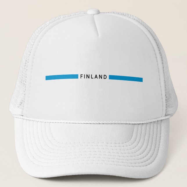 Finland minimalistic flag trucker hat (Front)
