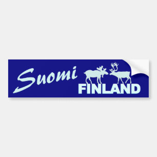 Finland Moose & Reindeer bumpersticker Bumper Sticker