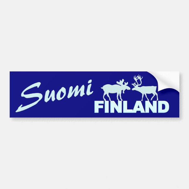 Finland Moose & Reindeer bumpersticker Bumper Sticker (Front)