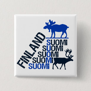 Finland Moose & Reindeer button