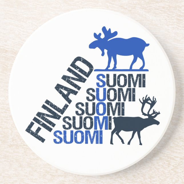 Finland Moose & Reindeer coaster (Front)
