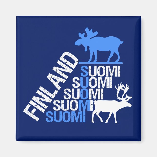 Finland Moose & Reindeer magnet (Front)