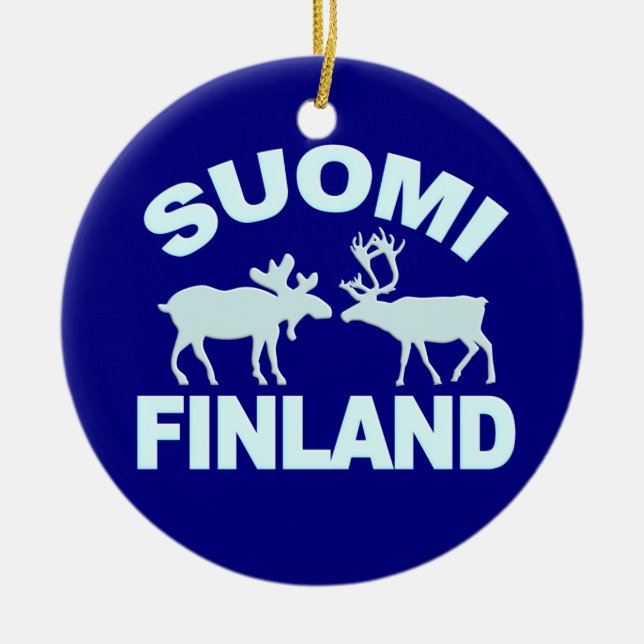Finland Moose & Reindeer ornament (Front)