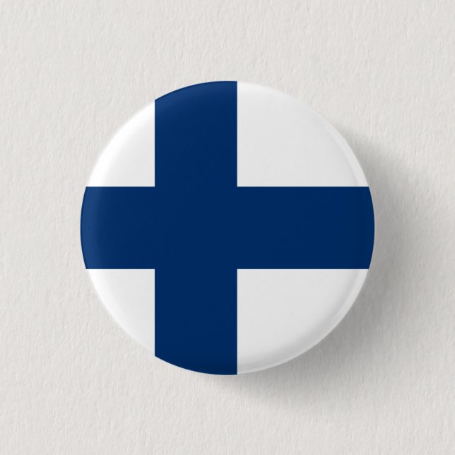 Finland National Flag 3 Cm Round Badge (Front)
