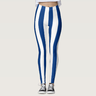 Finland National Flag Colours Vertical Striped Leggings