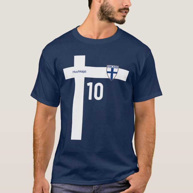 Finland National Football Team Soccer Retro Jersey T-Shirt (Front)