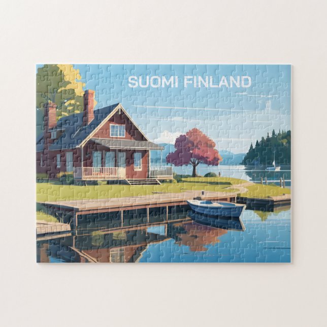 Finland Nature Illustration Jigsaw Puzzle (Horizontal)