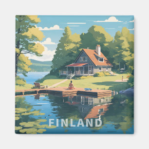 Finland Nature Illustration Magnet