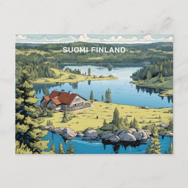 Finland Nature Illustration Postcard (Front)