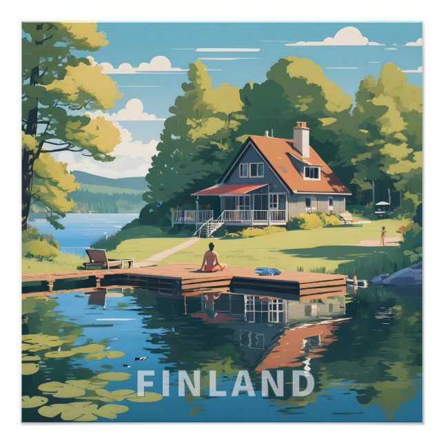 Finland Nature Illustration Poster (Front)