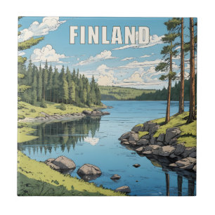 Finland Nature Illustration Tile