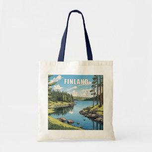 Finland Nature Illustration Tote Bag