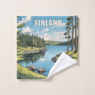 Finland Nature Illustration Wash Cloth