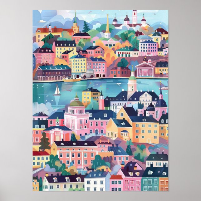 Finland Print Finland Illustration Helsinki Travel (Front)