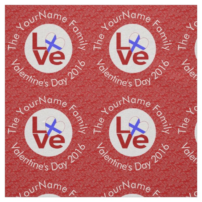 Finland Red LOVE Flag Personalised  Fabric (Swatch)