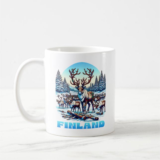 Finland Reindeer herd Coffee Mug (Left)