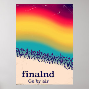 Finland retro vacation 'rainbow' poster print.